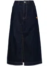 Chocoolate Logo Patch Denim Skirt In Blue