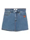 Chocoolate Logo-patch Denim Skorts In Blue