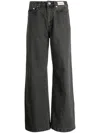 Chocoolate Logo-patch Mid-rise Wide-leg Jeans In 黑色