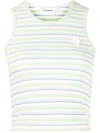 Chocoolate Logo-patch Striped Tank Top In Green