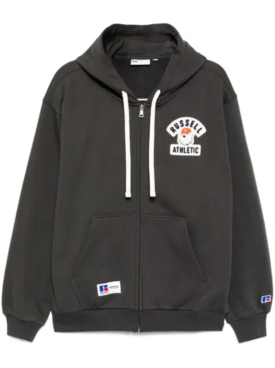 Chocoolate Logo-patched Zip Up Hoodie In Grey