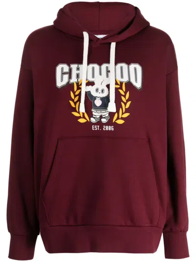 Chocoolate Logo-print Cotton Blend Hoodie In Red