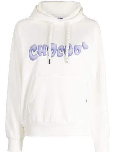 Chocoolate Logo-print Cotton Hoodie In Neutrals