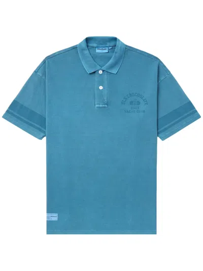 Chocoolate Logo-print Cotton Polo Shirt In Blue