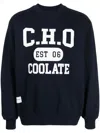 Chocoolate Logo-print Cotton Sweatshirt In Blue
