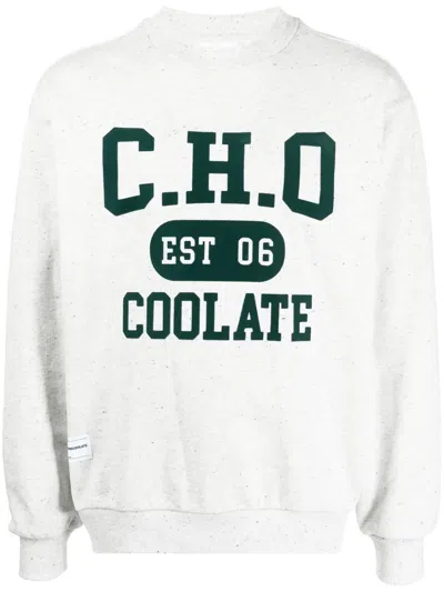 Chocoolate Logo-print Cotton Sweatshirt In Grey