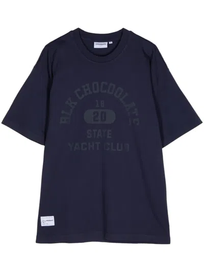 Chocoolate Logo-print Cotton T-shirt In Blue
