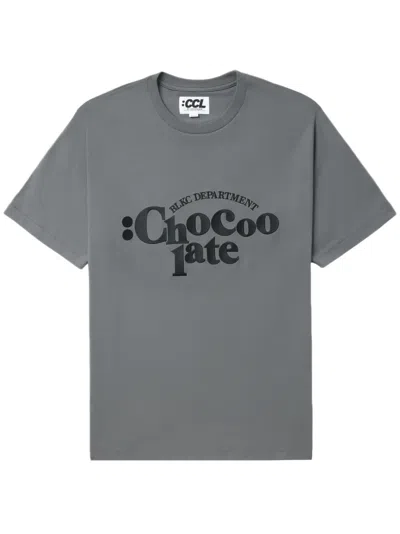 Chocoolate Logo-print Cotton T-shirt In Grau