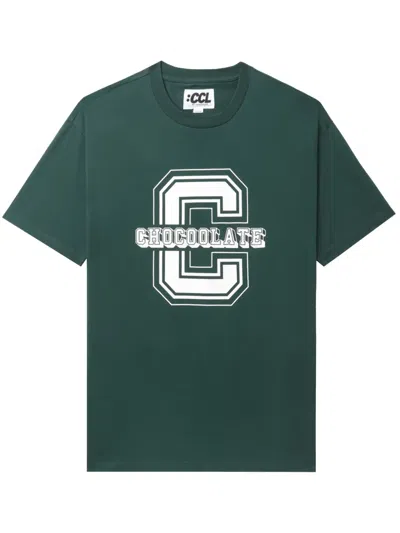 Chocoolate Logo-print Cotton T-shirt In Green