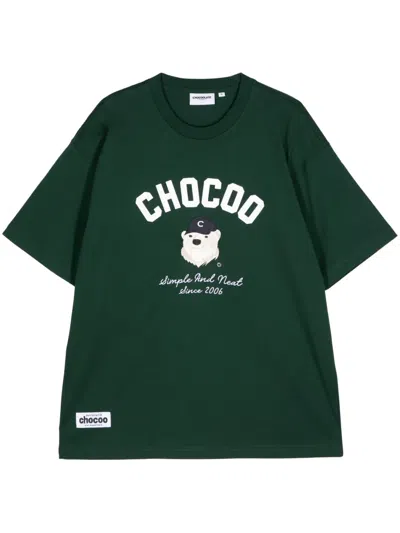 Chocoolate Logo-print Cotton T-shirt In Green
