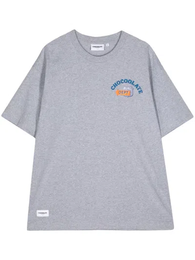 Chocoolate Logo-print Cotton T-shirt In Grey