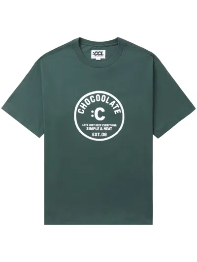 Chocoolate Logo-print Cotton T-shirt In Grün