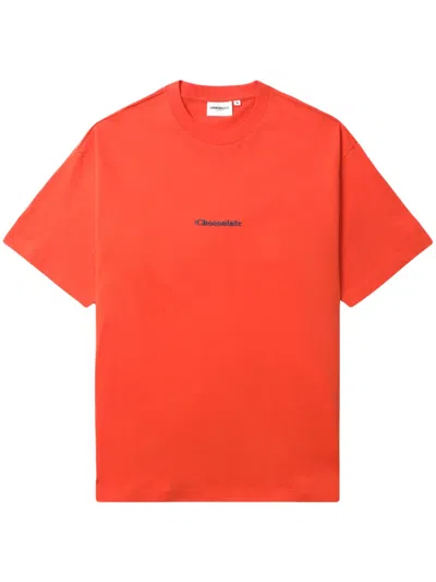 Chocoolate Logo-print Cotton T-shirt In Rot