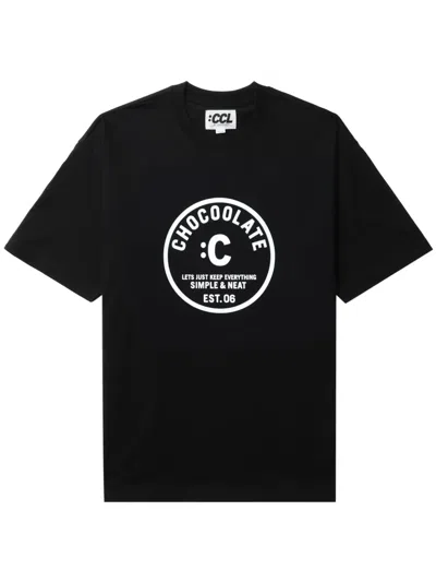 Chocoolate Logo-print Cotton T-shirt In Schwarz