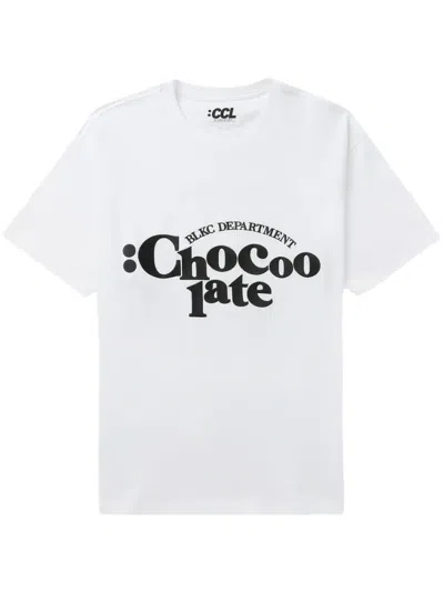 Chocoolate Logo-print Cotton T-shirt In Weiss