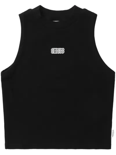 Chocoolate Logo-print Cropped Vest In Black