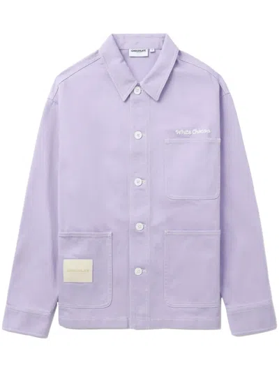 Chocoolate Logo-print Denim Jacket In Purple