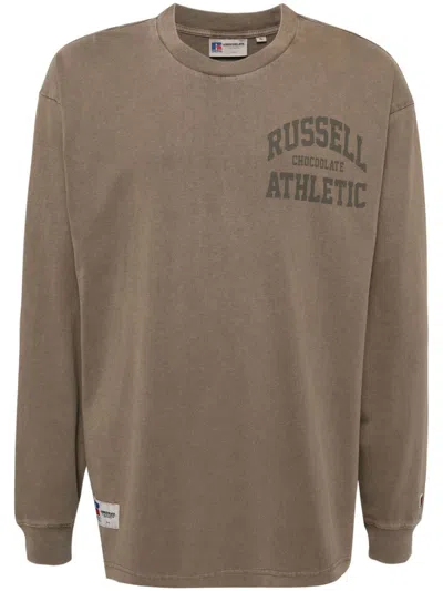 Chocoolate Logo Print Long-sleeved T-shirt In Brown