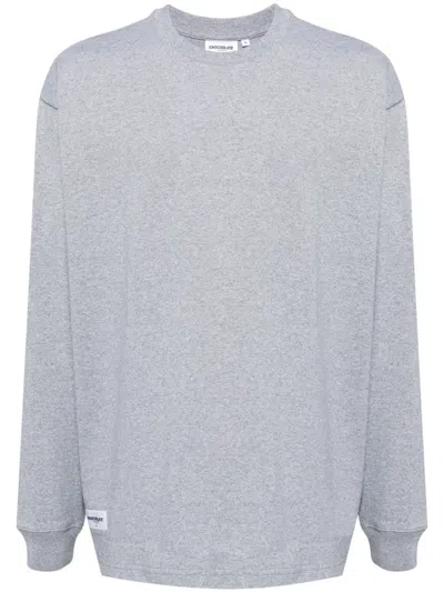 Chocoolate Logo Print Long-sleeved T-shirt In Grey