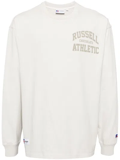 Chocoolate Logo Print Long-sleeved T-shirt In Grey