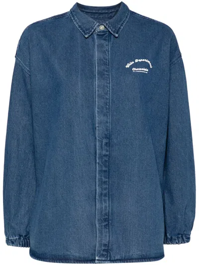 Chocoolate Logo Print Shirt Jacket In Blau