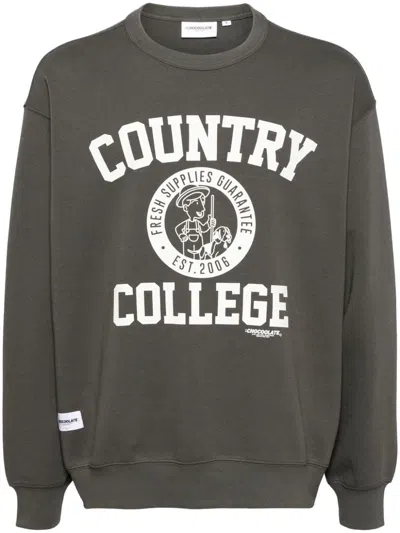 Chocoolate Logo Print Sweatshirt In Grey