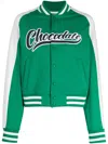 Chocoolate Logo-print Varsity Bomber Jacket In 绿色