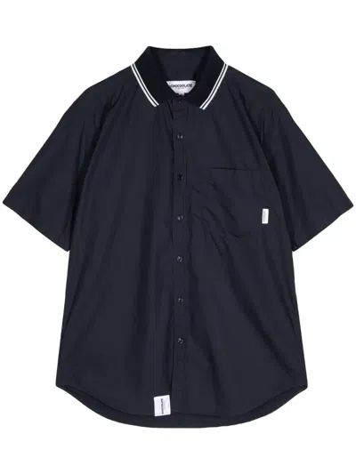 Chocoolate Logo-tag Cotton Shirt In 蓝色