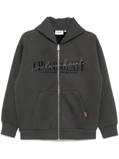 Chocoolate Logo Zip-up Hoodie In Grey