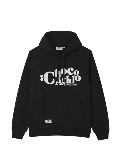 Chocoolate Logo-embroidered Drawstring Hoodie In Black