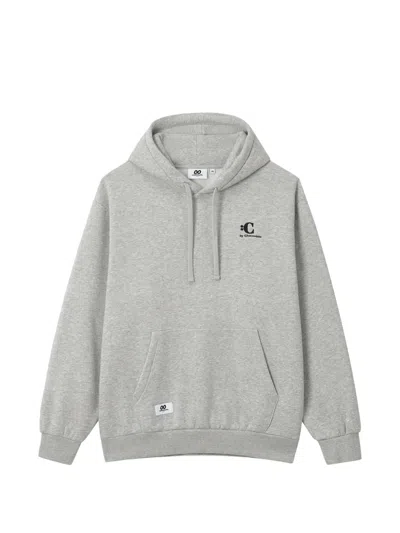 Chocoolate Logo-embroidered Drawstring Hoodie In Gray