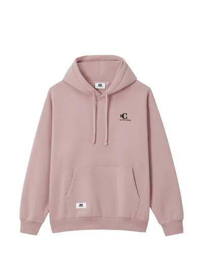 Chocoolate Logo-embroidered Drawstring Hoodie In Pink