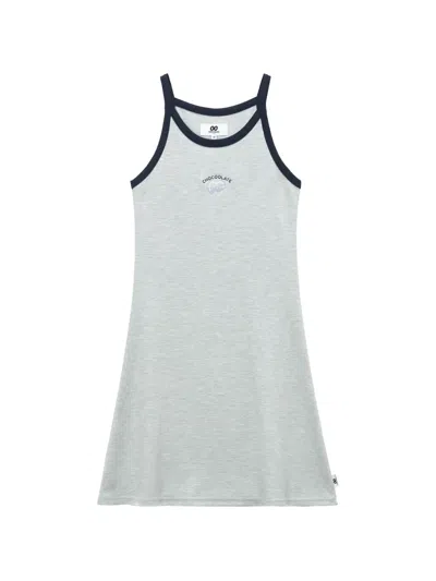Chocoolate Logo-embroidered Mini Dress In Gray