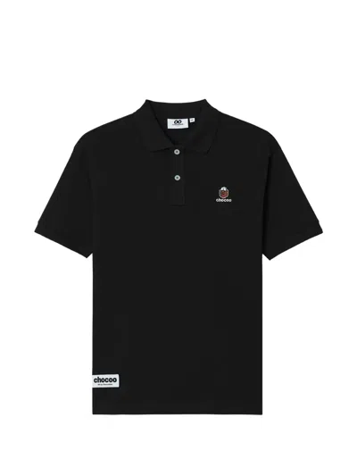 Chocoolate Logo-embroidered Polo Shirt In Black