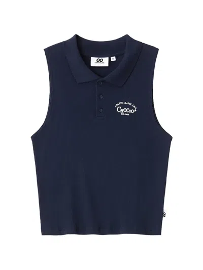 Chocoolate Logo-embroidered Polo Shirt In Blue