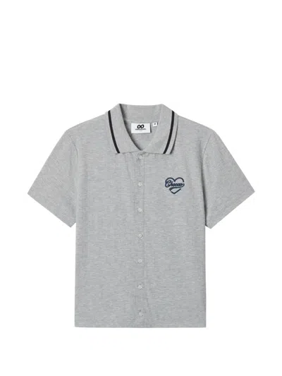 Chocoolate Logo-embroidered Ribbed Shirt In Gray