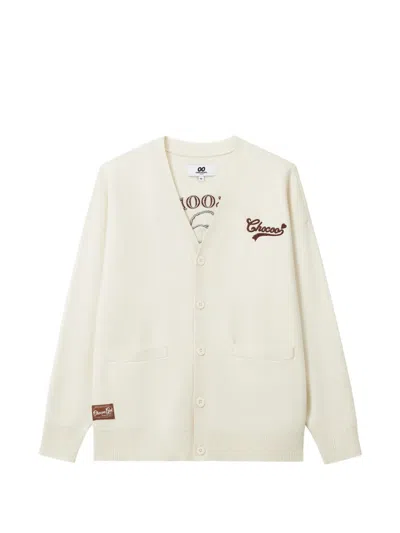 Chocoolate Logo-embroidered V-neck Cardigan In Animal Print