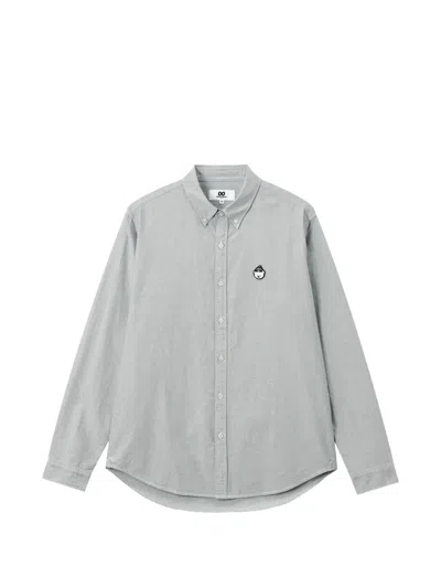 Chocoolate Logo-patch Button-down Shirt In Gray