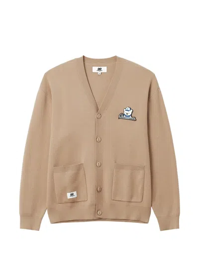 Chocoolate Logo-patch Button-up Cardigan In Nude