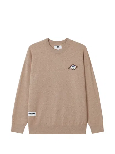 Chocoolate Logo-patch Crew-neck Sweater In Neutral