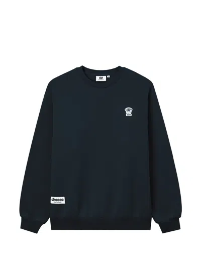 Chocoolate Logo-patch Crew-neck Sweatshirt In Blue