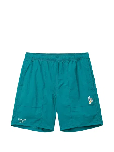 Chocoolate Logo-patch Elasticated-waist Shorts In Blue