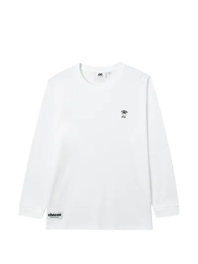 Chocoolate Logo-patch Long-sleeve T-shirt In White