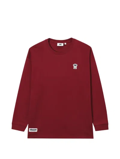 Chocoolate Logo-patch Long-sleeved T-shirt In Burgundy