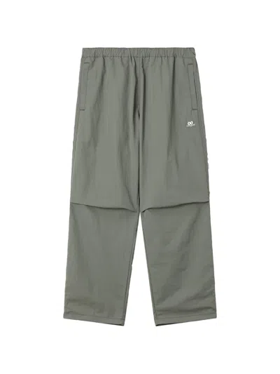 Chocoolate Logo-patch Straight-leg Trousers In Gray