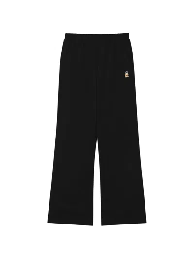 Chocoolate Logo-patch Wide-leg Track Pants In Black