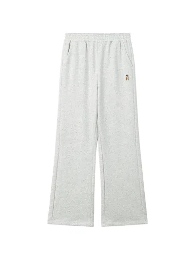 Chocoolate Logo-patch Wide-leg Track Pants In Gray