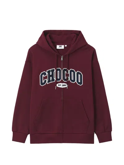 Chocoolate Logo-patch Zip-fastening Sweatshirt In Red