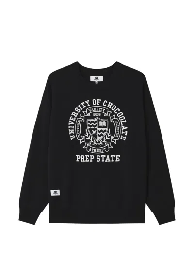 Chocoolate Logo-print Crew-neck Sweater In Black