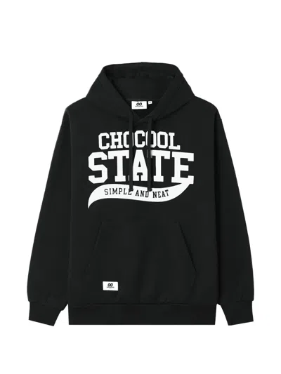 Chocoolate Logo-print Drawstring Hoodie In Black